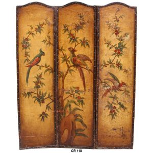 18th century hand-painted leather